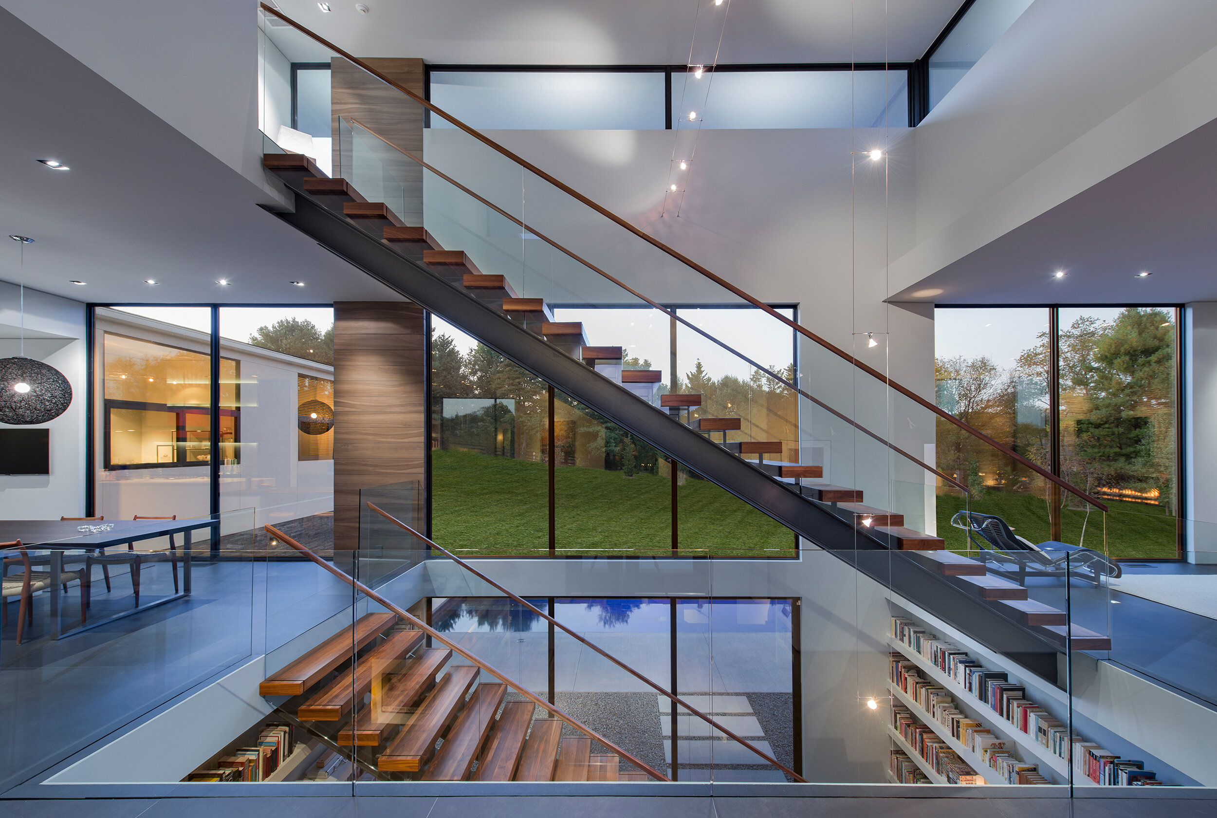 Modern luxury interior with designer wallpaper